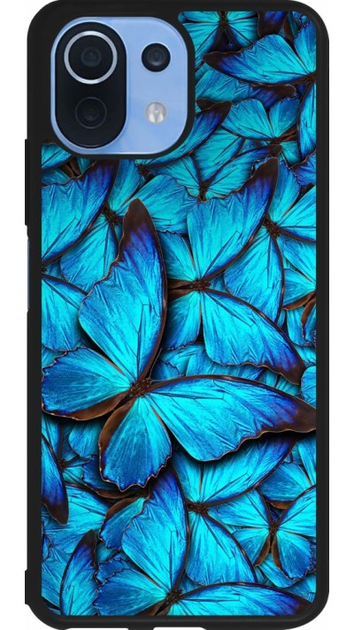 Xiaomi Mi 11 Lite 5G Case Hülle - Silikon schwarz Papillon bleu