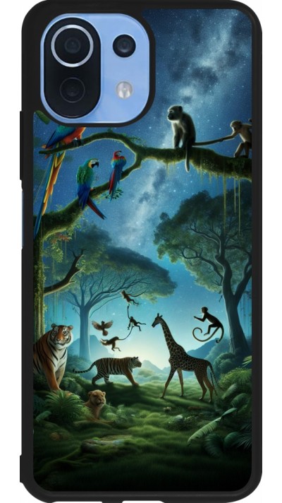 Xiaomi Mi 11 Lite 5G Case Hülle - Silikon schwarz Paradies der exotischen Tiere