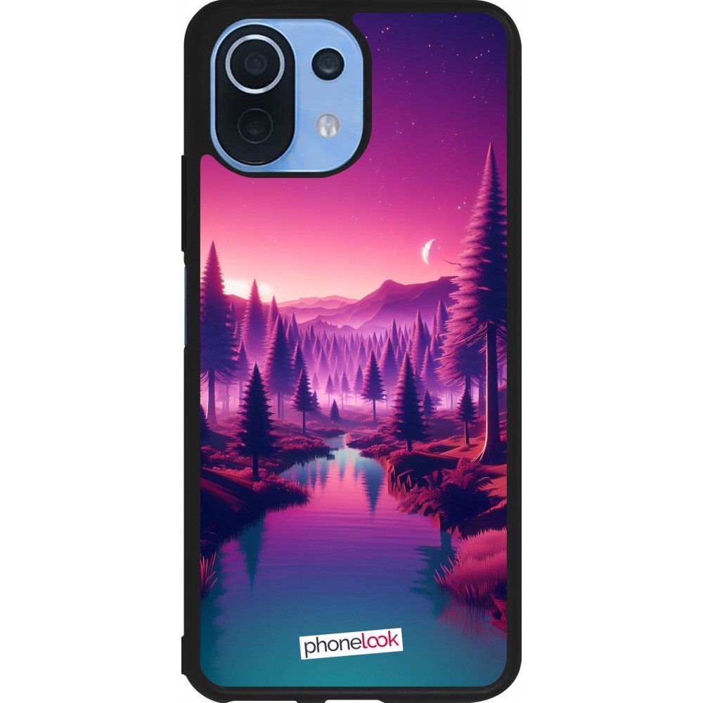 Xiaomi Mi 11 Lite 5G Case Hülle - Silikon schwarz Lila-rosa Landschaft