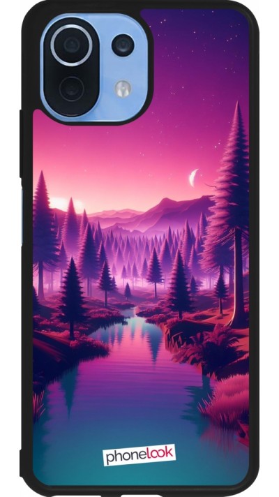 Xiaomi Mi 11 Lite 5G Case Hülle - Silikon schwarz Lila-rosa Landschaft