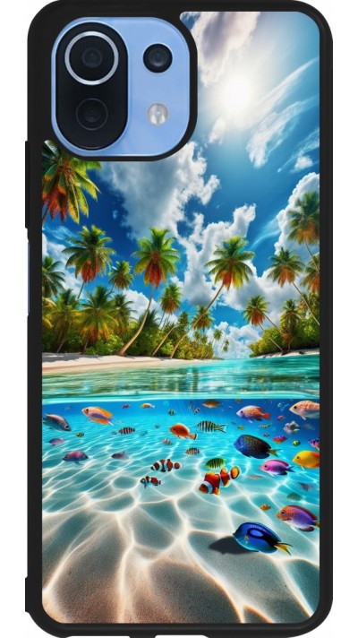 Coque Xiaomi Mi 11 Lite 5G - Silicone rigide noir Plage Paradis