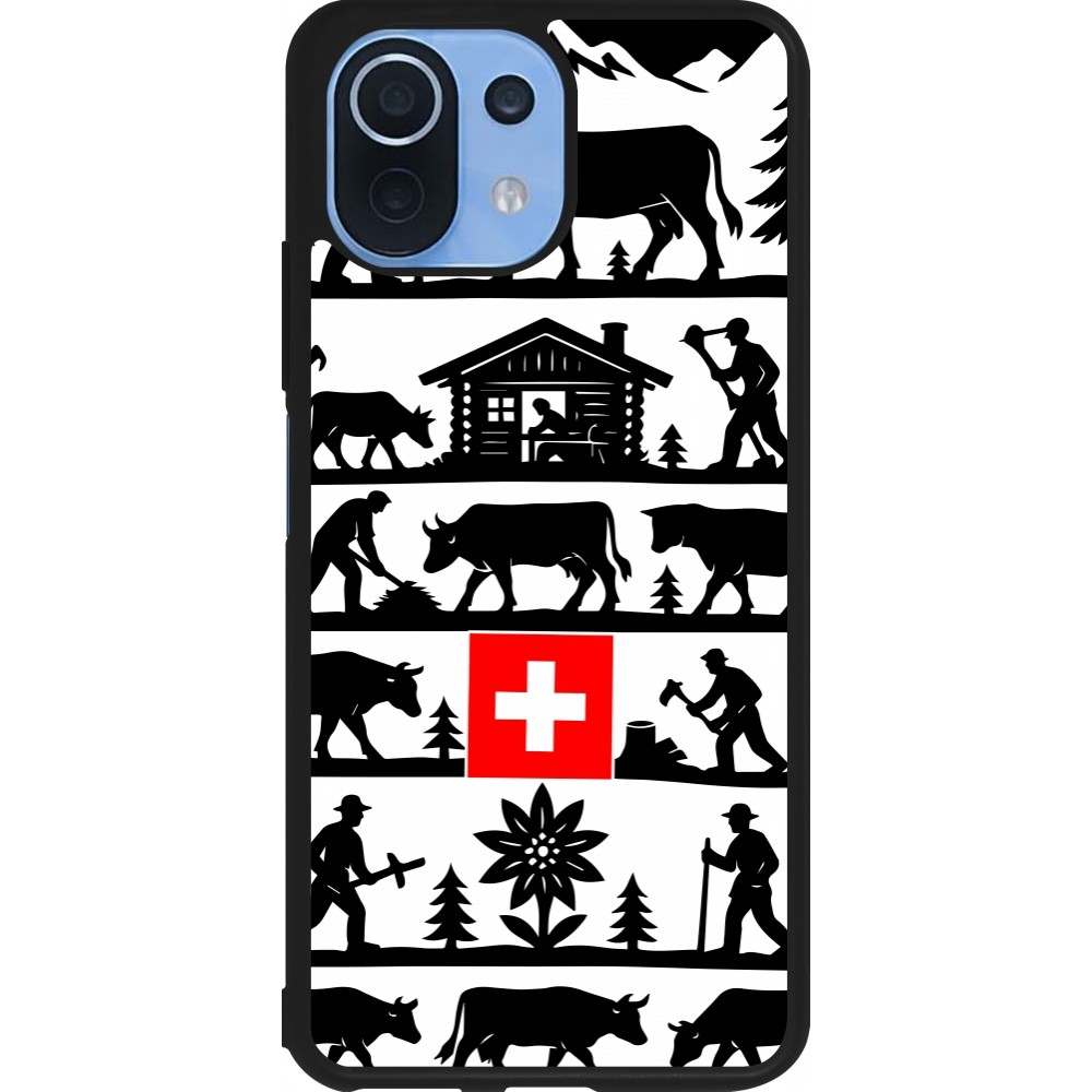 Coque Xiaomi Mi 11 Lite 5G - Silicone rigide noir Poya Suisse 1