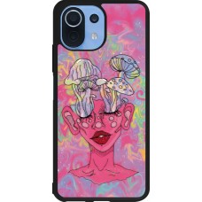 Coque Xiaomi Mi 11 Lite 5G - Silicone rigide noir Psychedelic pink mushroom