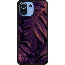 Coque Xiaomi Mi 11 Lite 5G - Silicone rigide noir Purple Light Leaves