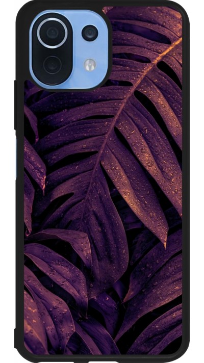 Coque Xiaomi Mi 11 Lite 5G - Silicone rigide noir Purple Light Leaves