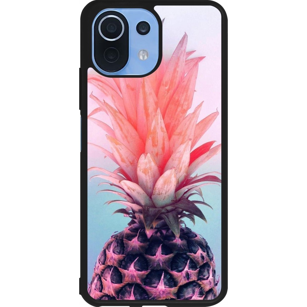 Xiaomi Mi 11 Lite 5G Case Hülle - Silikon schwarz Purple Pink Pineapple