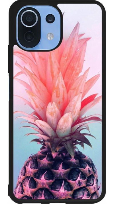 Coque Xiaomi Mi 11 Lite 5G - Silicone rigide noir Purple Pink Pineapple