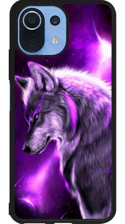 Coque Xiaomi Mi 11 Lite 5G - Silicone rigide noir Purple Sky Wolf