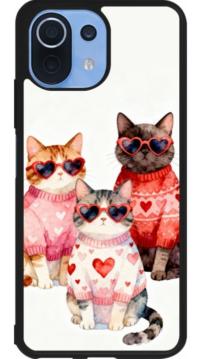 Xiaomi Mi 11 Lite 5G Case Hülle - Silikon schwarz Saint Valentines Day 26 Cat Love