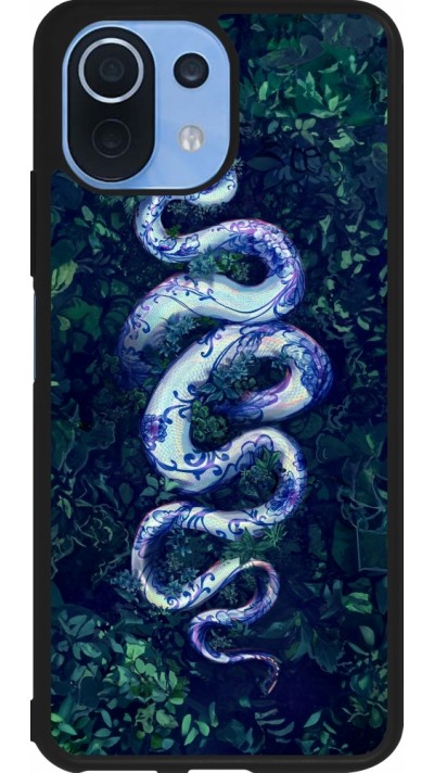 Coque Xiaomi Mi 11 Lite 5G - Silicone rigide noir Serpent Blue Anaconda