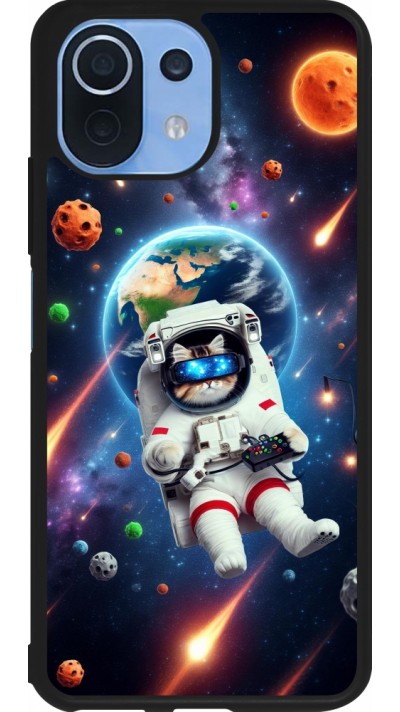 Coque Xiaomi Mi 11 Lite 5G - Silicone rigide noir VR SpaceCat Odyssey