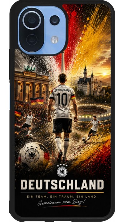 Coque Xiaomi Mi 11 Lite 5G - Silicone rigide noir Football Allemagne splash 2026