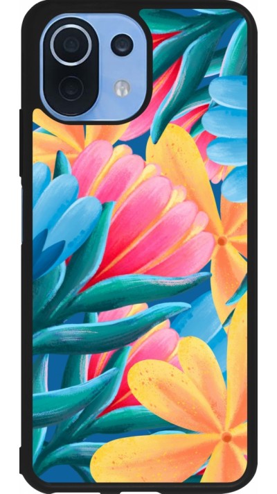 Coque Xiaomi Mi 11 Lite 5G - Silicone rigide noir Spring 23 colorful flowers