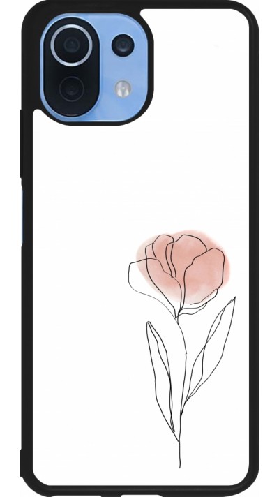 Coque Xiaomi Mi 11 Lite 5G - Silicone rigide noir Spring 23 minimalist flower
