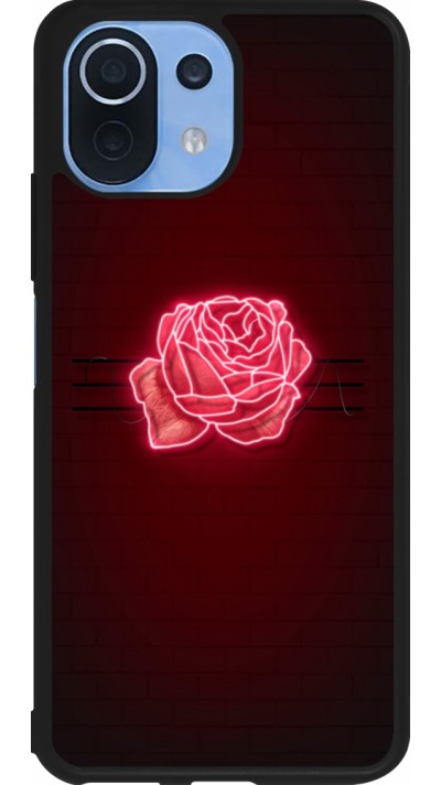 Coque Xiaomi Mi 11 Lite 5G - Silicone rigide noir Spring 23 neon rose