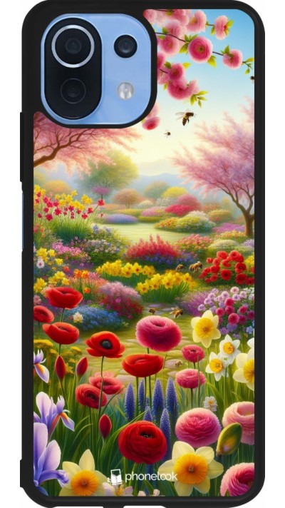 Coque Xiaomi Mi 11 Lite 5G - Silicone rigide noir Spring 25 Bouquet printemps