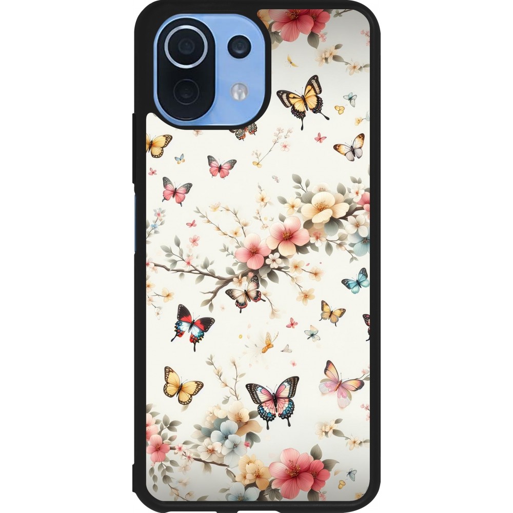 Xiaomi Mi 11 Lite 5G Case Hülle - Silikon schwarz Frühling 25 Leichte Schmetterlinge