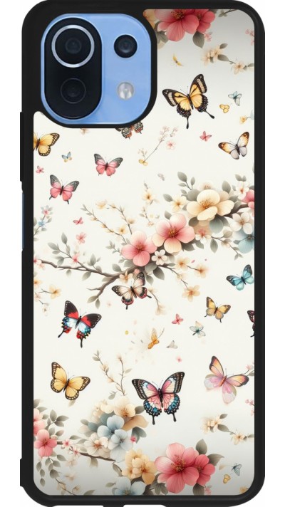 Coque Xiaomi Mi 11 Lite 5G - Silicone rigide noir Spring 25 Papillons Légers