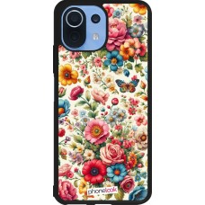 Coque Xiaomi Mi 11 Lite 5G - Silicone rigide noir Spring 25 printemps fleuri