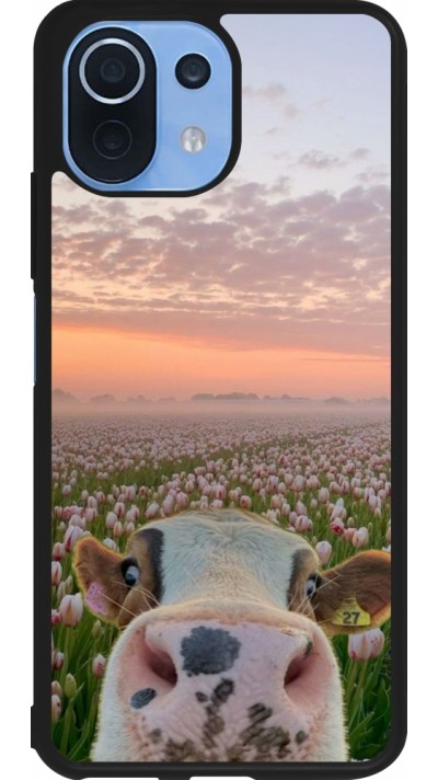 Coque Xiaomi Mi 11 Lite 5G - Silicone rigide noir Cow with tulips Spring 2026
