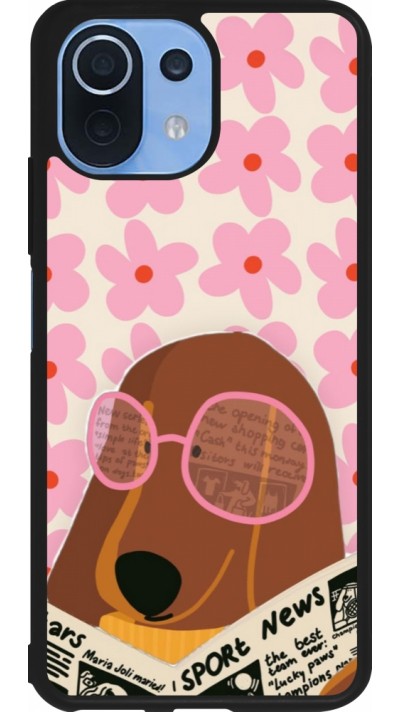 Coque Xiaomi Mi 11 Lite 5G - Silicone rigide noir Dog with newspaper Spring 2026