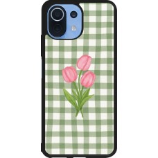 Coque Xiaomi Mi 11 Lite 5G - Silicone rigide noir Green vichy tulips Spring 2026