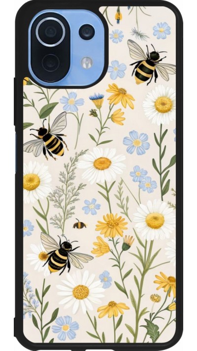 Coque Xiaomi Mi 11 Lite 5G - Silicone rigide noir Pattern bees Spring 2026