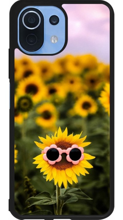 Coque Xiaomi Mi 11 Lite 5G - Silicone rigide noir Sunflower with glasses Spring 2026