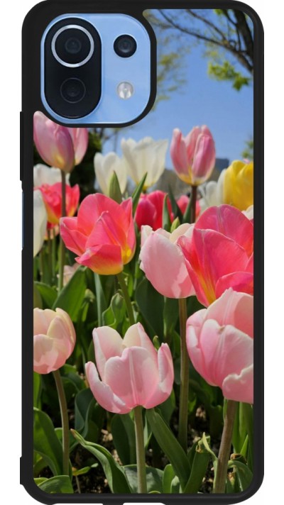 Coque Xiaomi Mi 11 Lite 5G - Silicone rigide noir Tulips Spring 2026