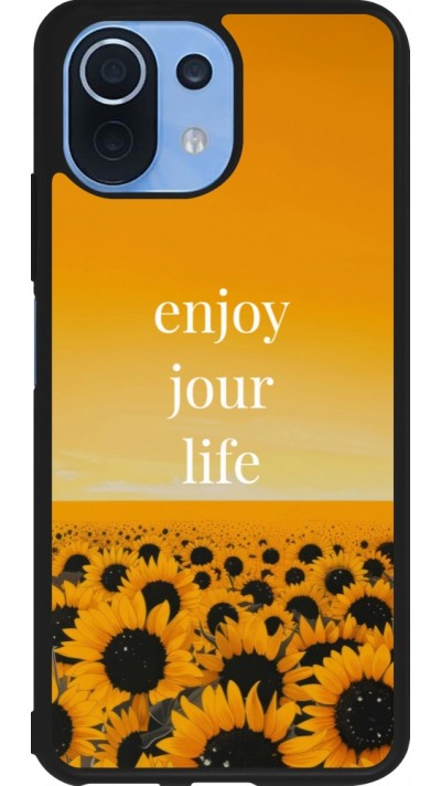 Coque Xiaomi Mi 11 Lite 5G - Silicone rigide noir Summer 2025 Enjoy your life