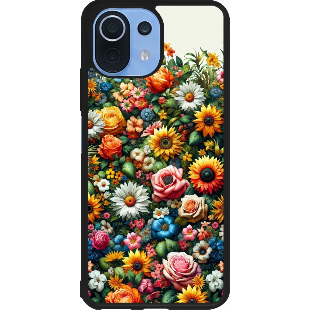 Coque Xiaomi Mi 11 Lite 5G - Silicone rigide noir Summer Floral Pattern