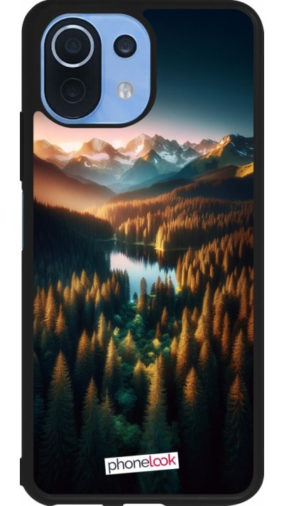 Xiaomi Mi 11 Lite 5G Case Hülle - Silikon schwarz Sonnenuntergang Waldsee