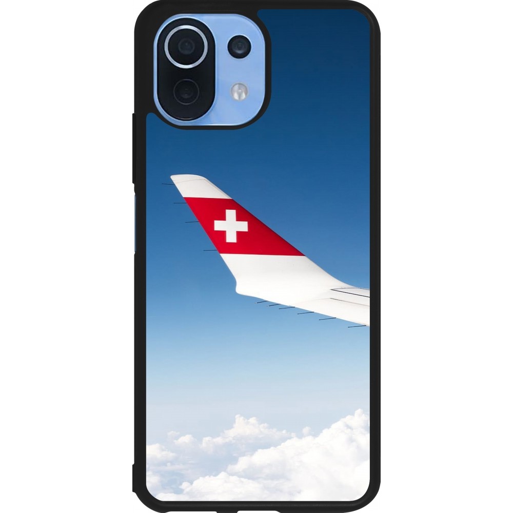 Xiaomi Mi 11 Lite 5G Case Hülle - Silikon schwarz  Schweizer Nationalfeiertag Sky Swiss Flag