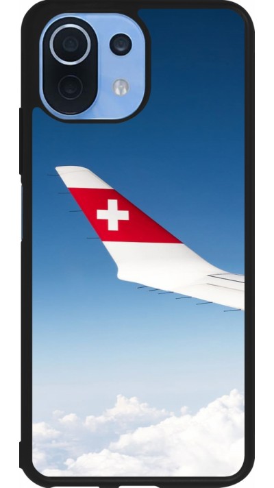 Coque Xiaomi Mi 11 Lite 5G - Silicone rigide noir Fête Nationale Suisse Sky Swiss Flag
