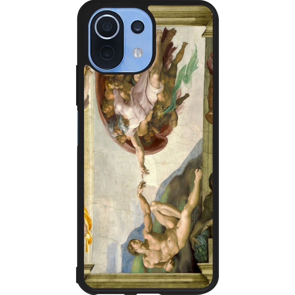 Coque Xiaomi Mi 11 Lite 5G - Silicone rigide noir Tableau art - La Création d’Adam - Michel-Ange