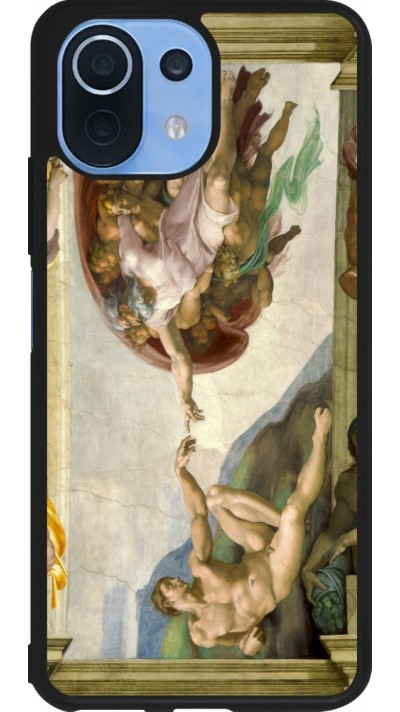 Coque Xiaomi Mi 11 Lite 5G - Silicone rigide noir Tableau art - La Création d’Adam - Michel-Ange