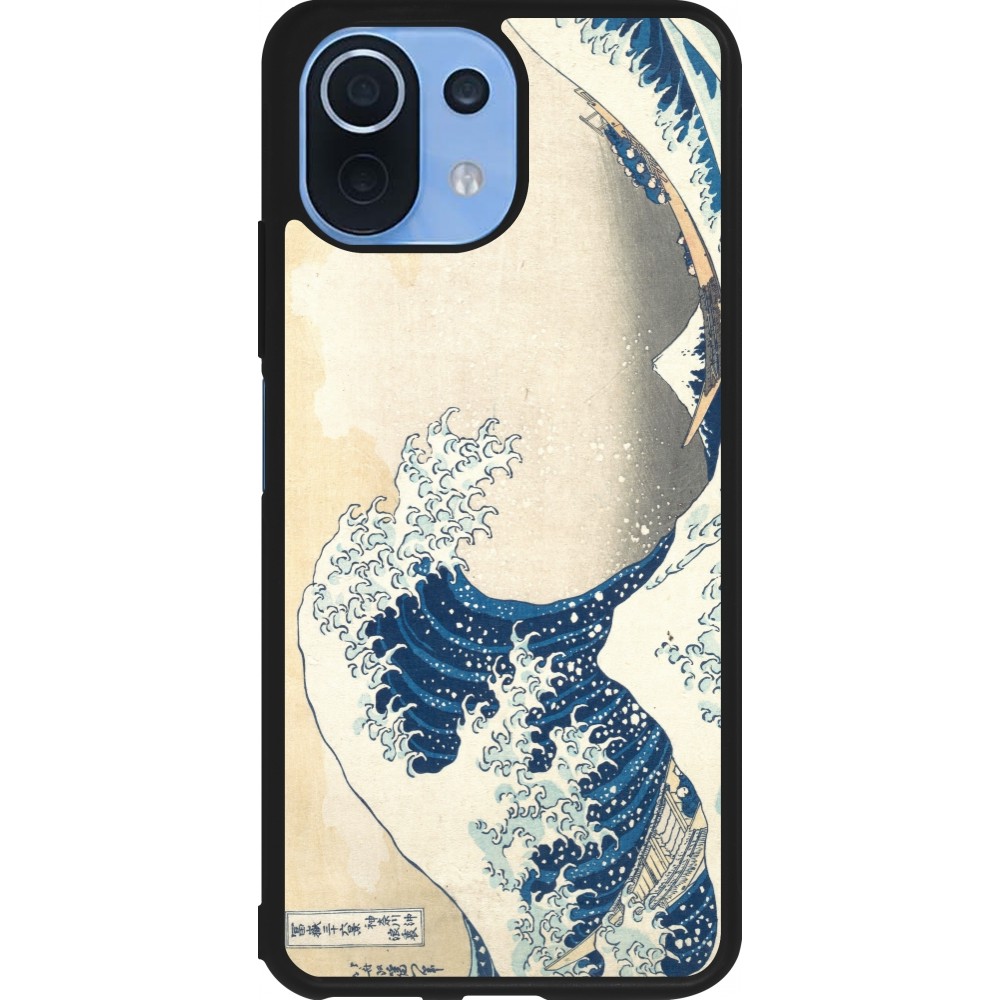 Coque Xiaomi Mi 11 Lite 5G - Silicone rigide noir Tableau art - La Grande Vague de Kanagawa - Hokusai