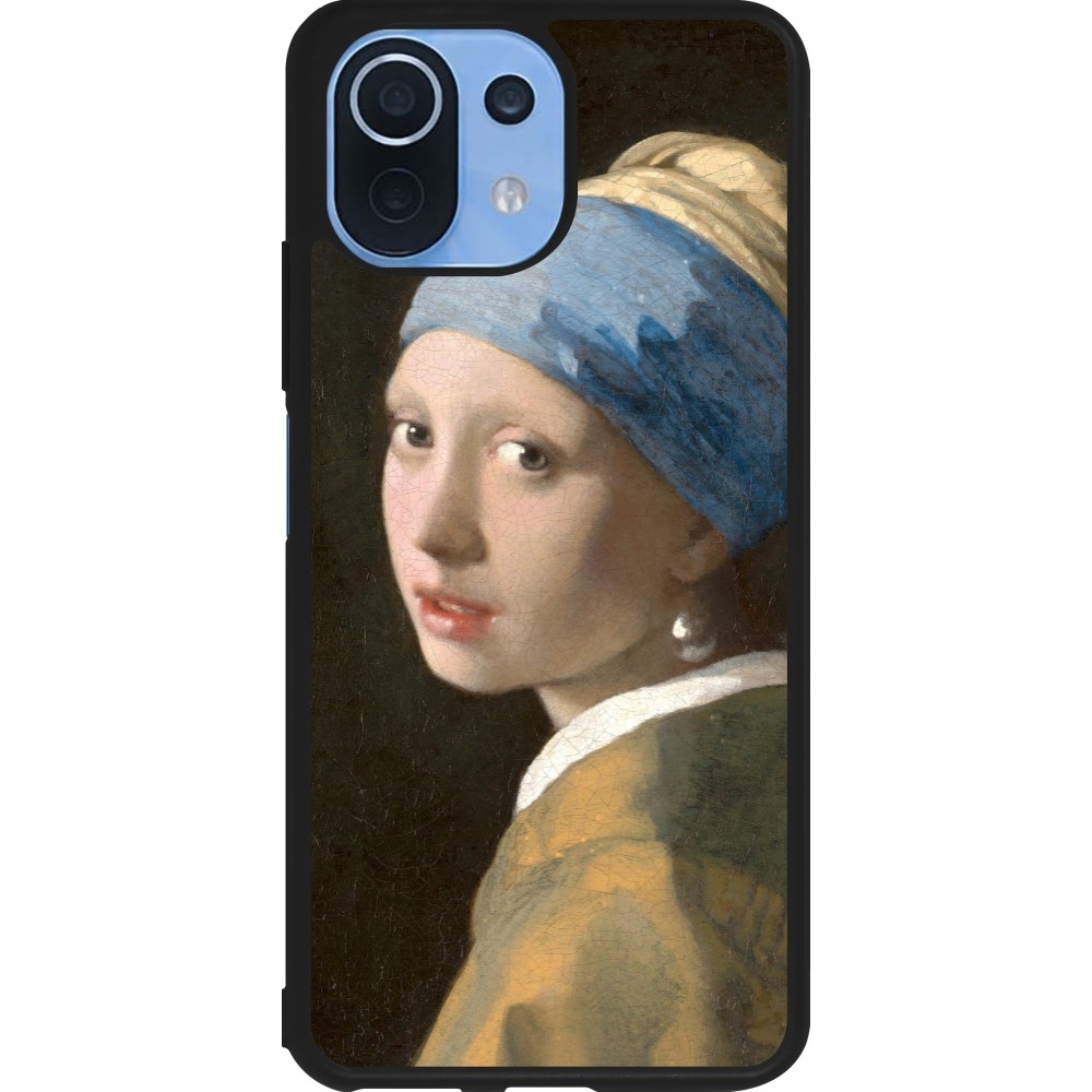 Coque Xiaomi Mi 11 Lite 5G - Silicone rigide noir Tableau art - La Jeune fille à la perle - Johannes Vermeer