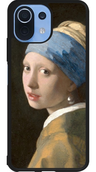 Coque Xiaomi Mi 11 Lite 5G - Silicone rigide noir Tableau art - La Jeune fille à la perle - Johannes Vermeer