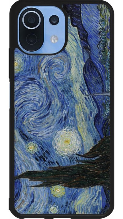 Coque Xiaomi Mi 11 Lite 5G - Silicone rigide noir Tableau art - La Nuit étoilée - Van Gogh