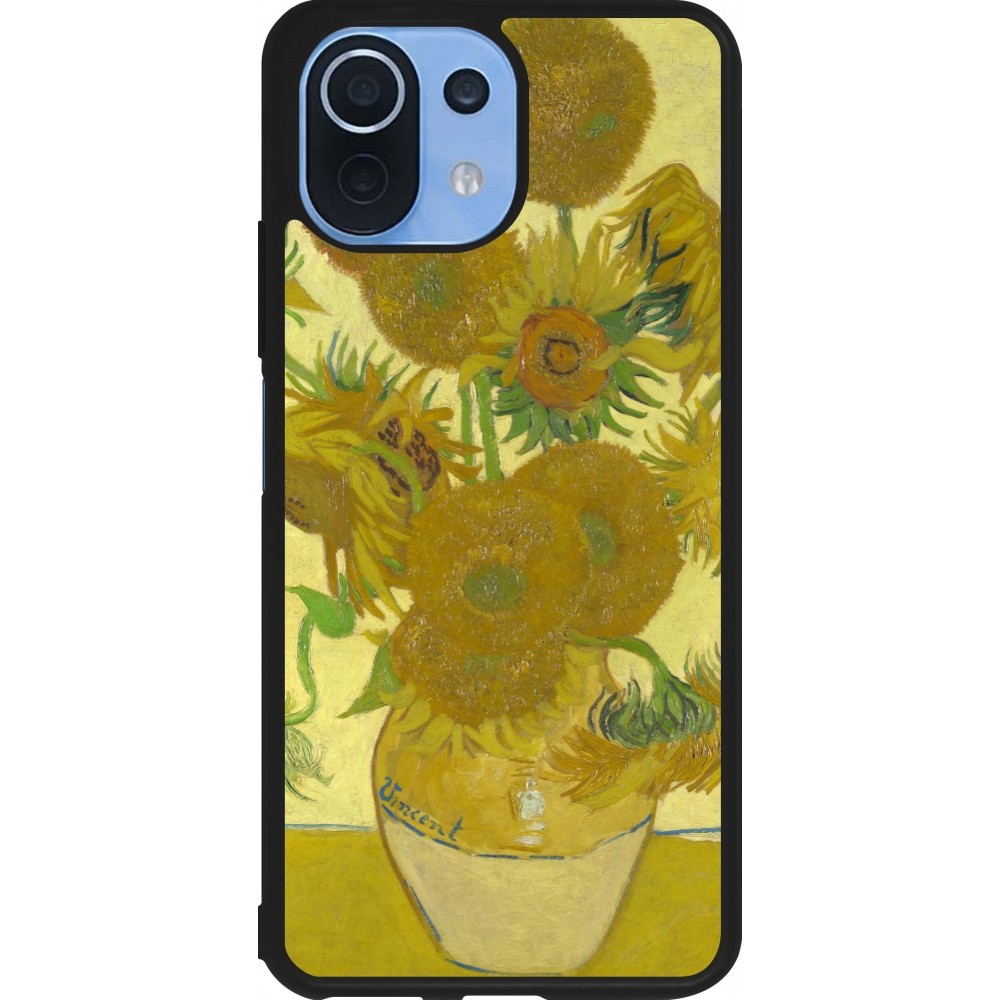 Coque Xiaomi Mi 11 Lite 5G - Silicone rigide noir Tableau art - Les Tournesols - Van Gogh