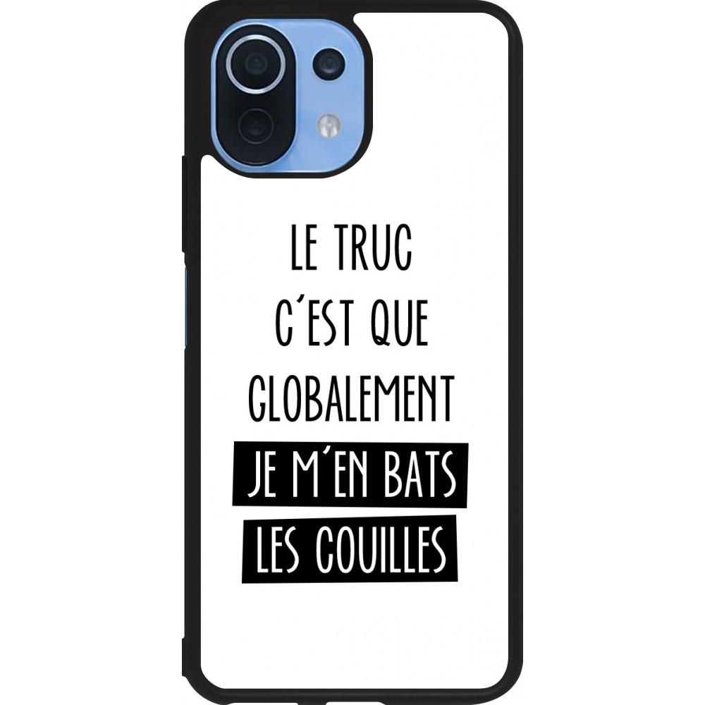 Coque Xiaomi Mi 11 Lite 5G - Silicone rigide noir Le truc globalement bats les couilles