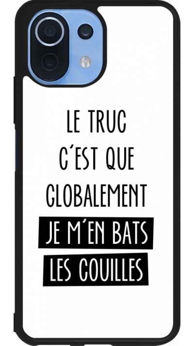 Coque Xiaomi Mi 11 Lite 5G - Silicone rigide noir Le truc globalement bats les couilles