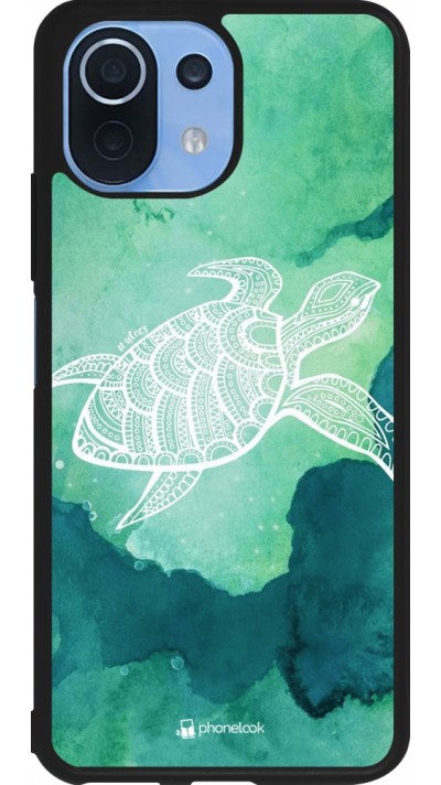 Coque Xiaomi Mi 11 Lite 5G - Silicone rigide noir Turtle Aztec Watercolor