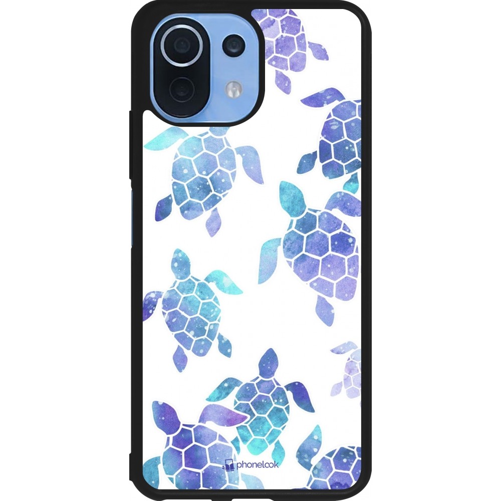 Coque Xiaomi Mi 11 Lite 5G - Silicone rigide noir Turtles pattern watercolor