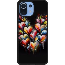 Coque Xiaomi Mi 11 Lite 5G - Silicone rigide noir Valentine 2024 Coeur Noir Abstrait