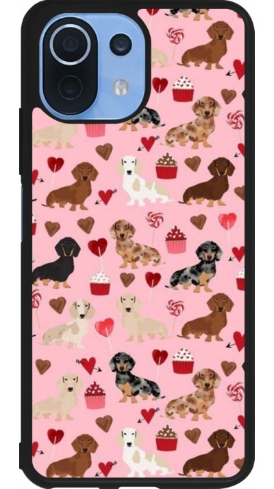 Coque Xiaomi Mi 11 Lite 5G - Silicone rigide noir Valentine 2024 puppy love