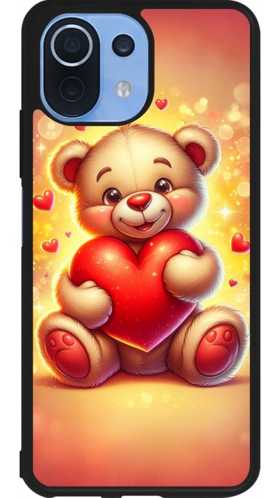 Coque Xiaomi Mi 11 Lite 5G - Silicone rigide noir Valentine 2024 Teddy love