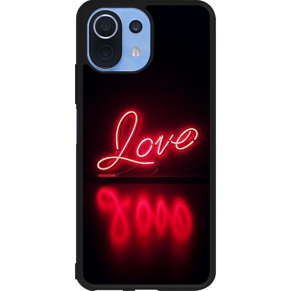 Coque Xiaomi Mi 11 Lite 5G - Silicone rigide noir Valentine 2025 Neon Love