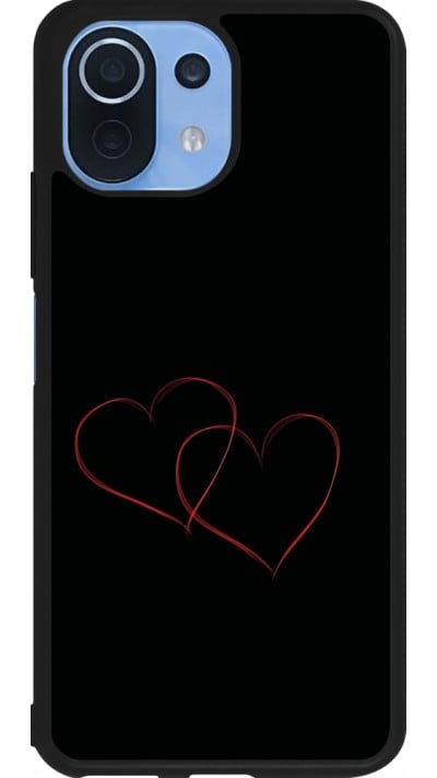 Coque Xiaomi Mi 11 Lite 5G - Silicone rigide noir Valentine 2023 attached heart